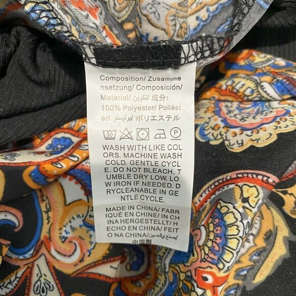 Paisley Print Belted Jumpsuit Boho Chic Streetwear - Size 6 - Picture 5 of 7